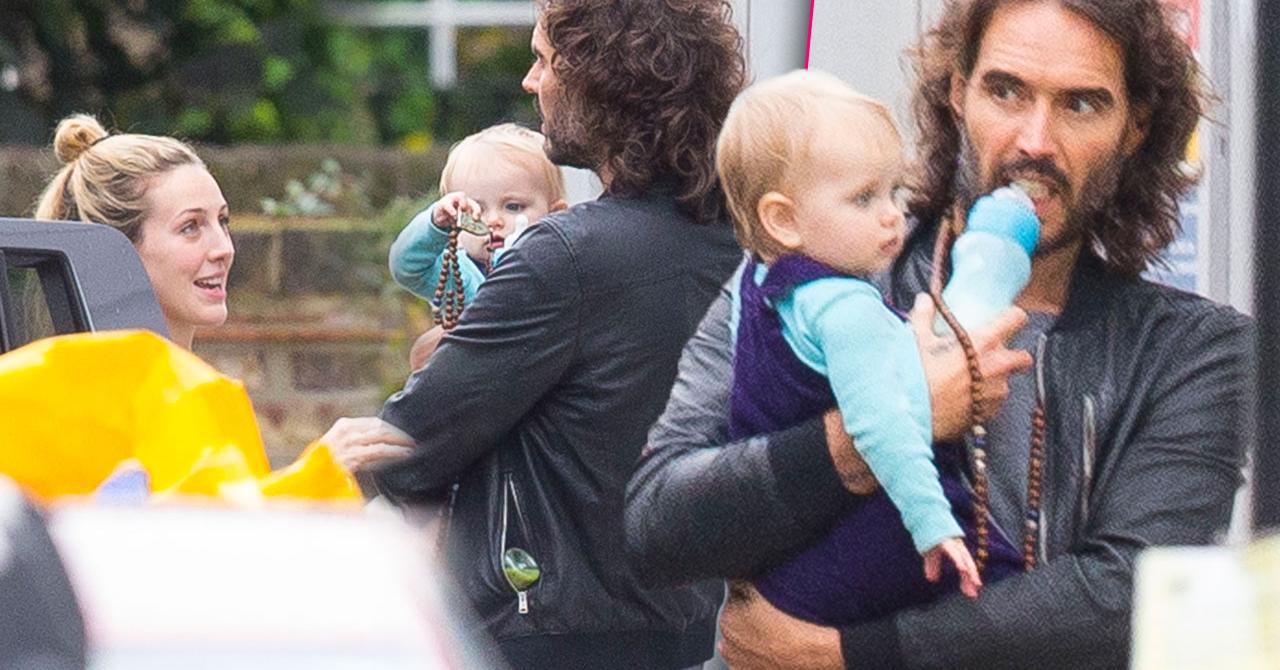 Russell Brand Shows Off His Sweet Side, Cradles Baby Girl During Family