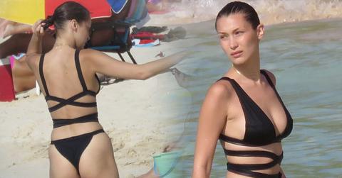 //bella hadid bikini thong butt st barths pp