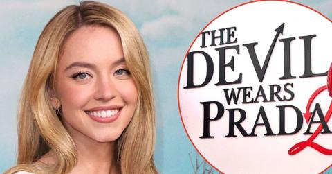 picture of Sydney Sweeney and Devil Wears Prada 2 sign