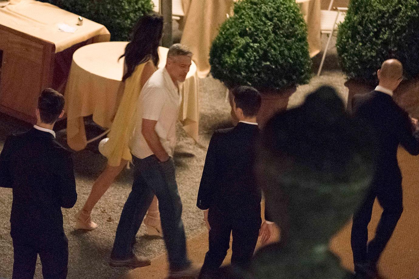 George Clooney amal romantic dinner twins