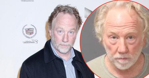 A photo of Timothy Busfield alongside a mugshot of Timothy Busfield