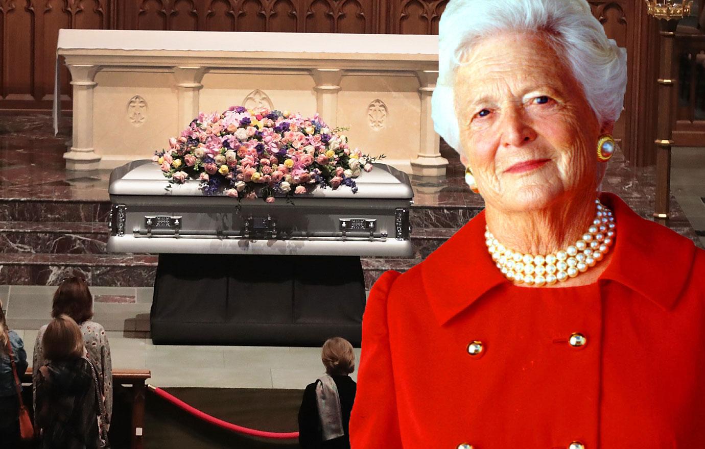 //barbara bush funeral attended by clintons obamas melania trump pp