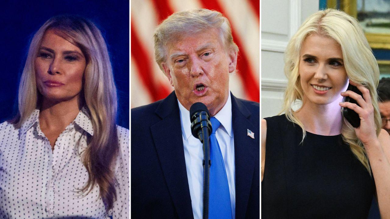 split image of Melania Trump; Donald Trump; Natalie Harp
