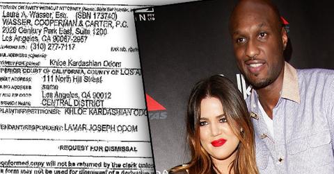 Khloe Kardashian Lamar Odom Divorce Dismissed Reasons