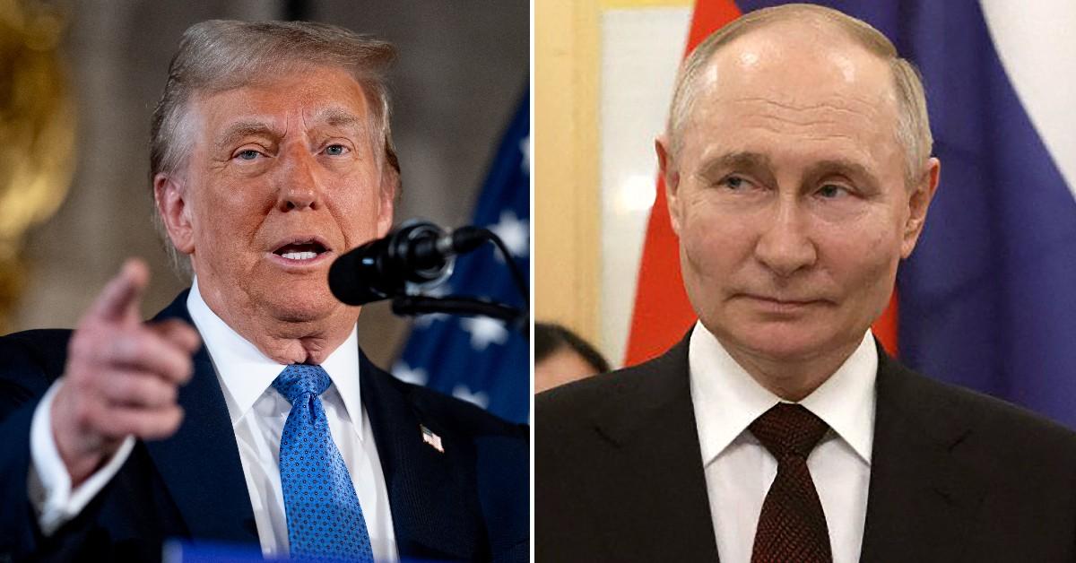 Split photo of Donald Trump, Vladimir Putin