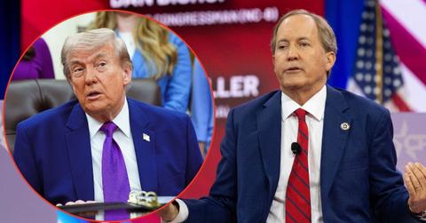 Split image of Donald Trump and Ken Paxton