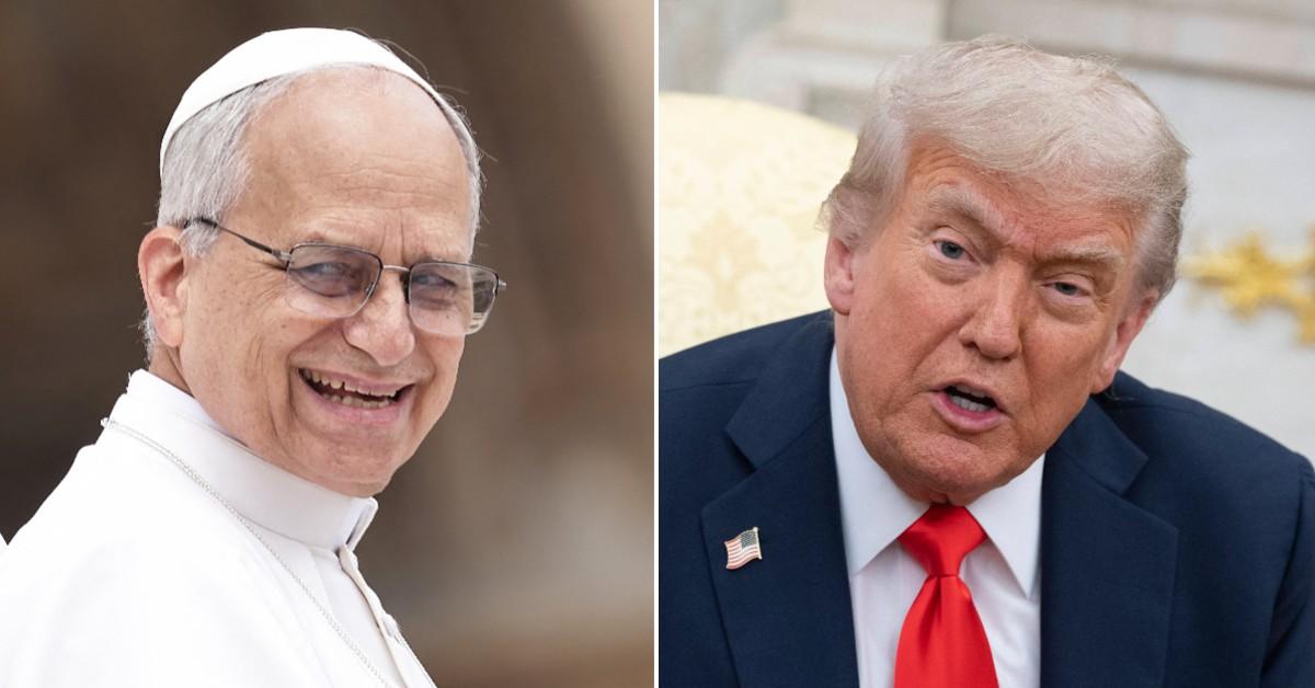 Spilt photo of Pope Leo, Donald Trump