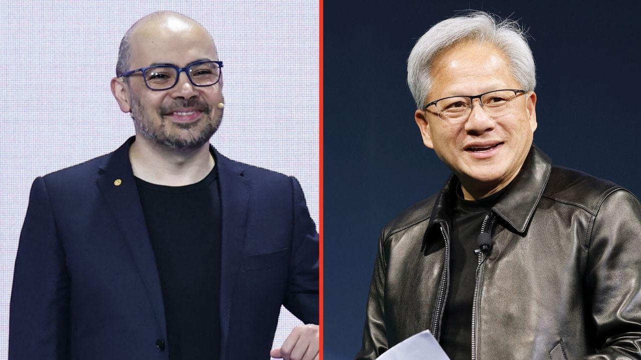 Photo of Demis Hassabis and Jensen Huang