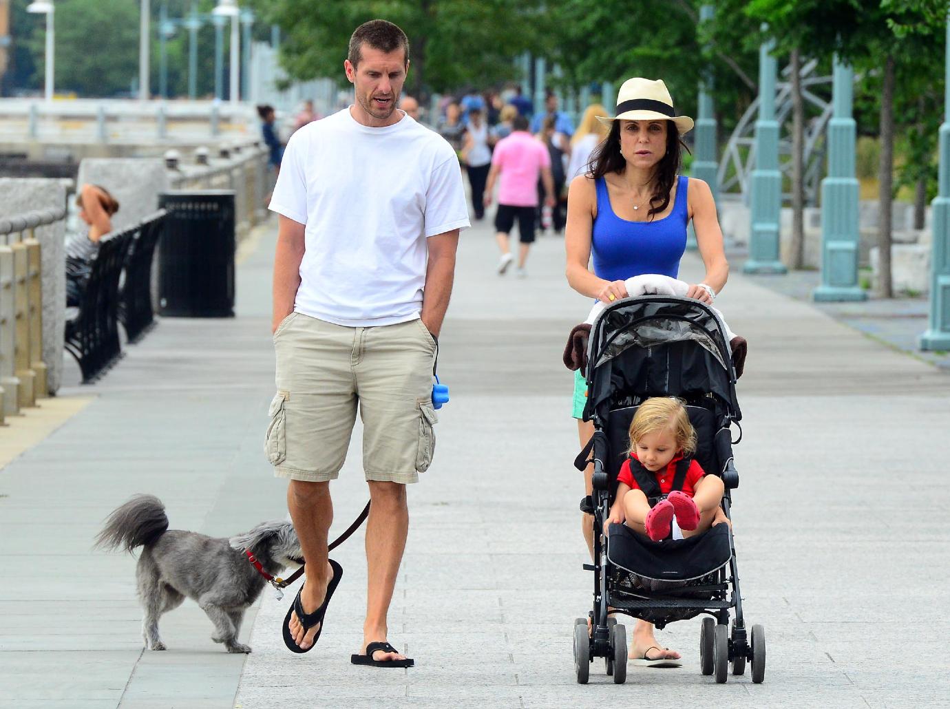 Bethenny Frankel with daughter Bryn as they take their dog for a