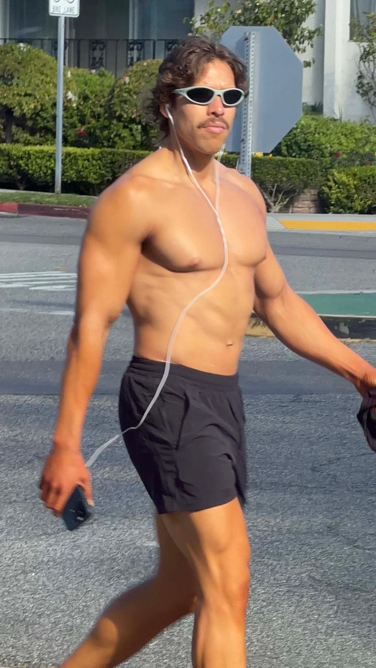 Arnold Schwarzenegger's son Joseph Baena is seen for the first time since winning his debut bodybuilding competition.
