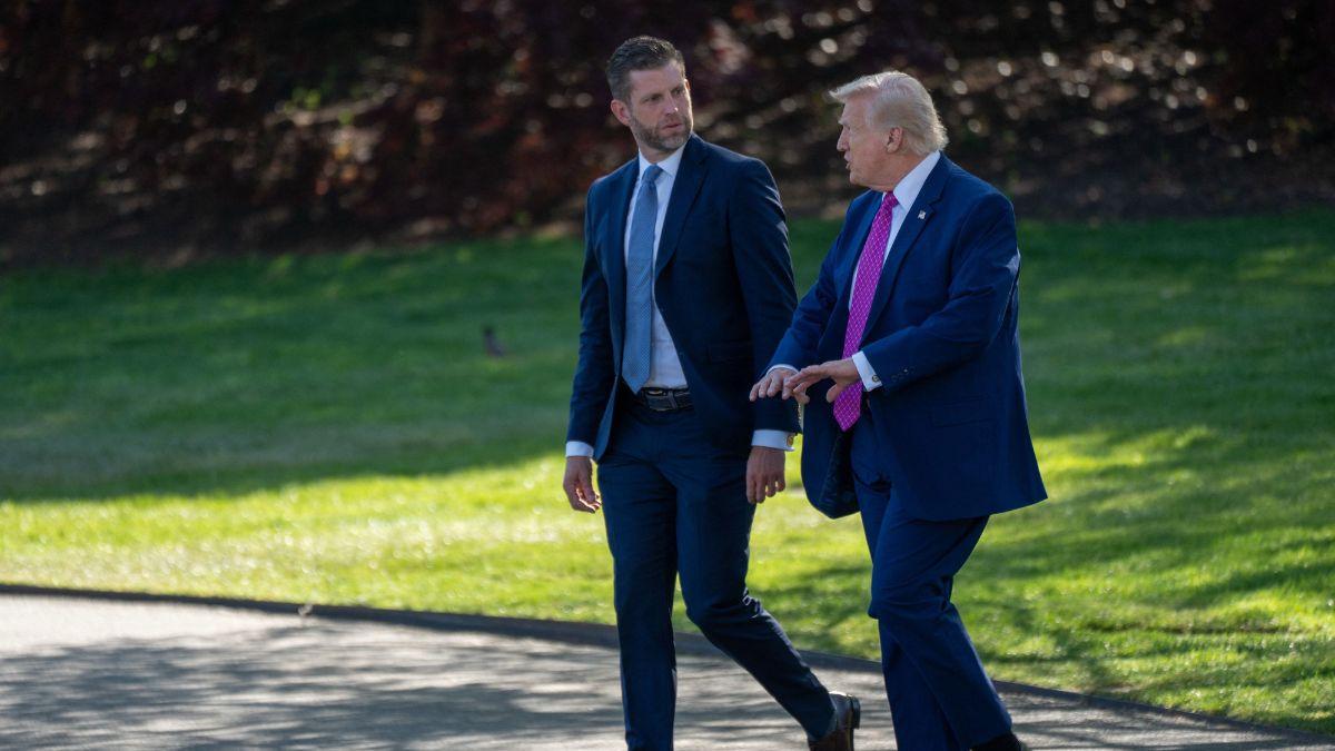 A photo of Eric Trump and Donald Trump