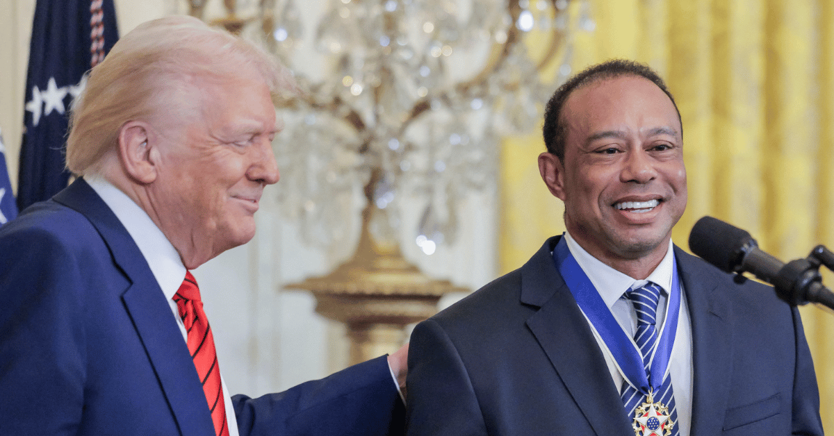 Photo of Donald Trump and Tiger Woods