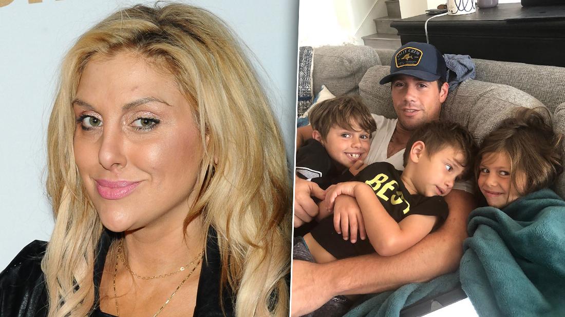 Gina Kirschenheiter Closeup with Inset of Matt Kirschenheiter Lounging with 3 Kids