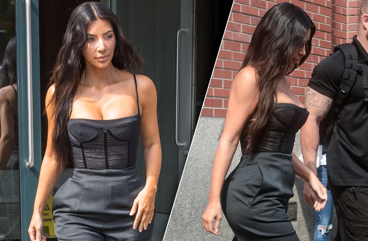 Kim Kardashian Steps Out In Black Corset To Visit 'The View