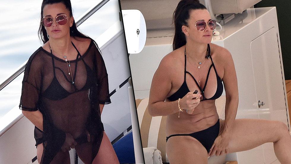 TMI Kyle Richards Lets It All Hang Out In Itsy Bitsy Bikini On Italian.