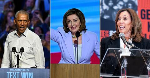 photo of barack obama, nancy pelosi, kamala harris