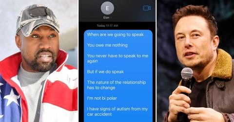 kanye west car accident signs of autism text messages elon musk