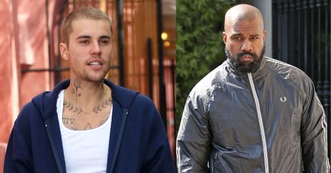 Split photo of Justin Bieber, Kanye West