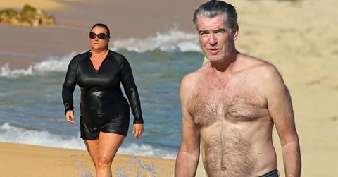 //pierce brosnan shirtless keely shaye smith bikini beach pp