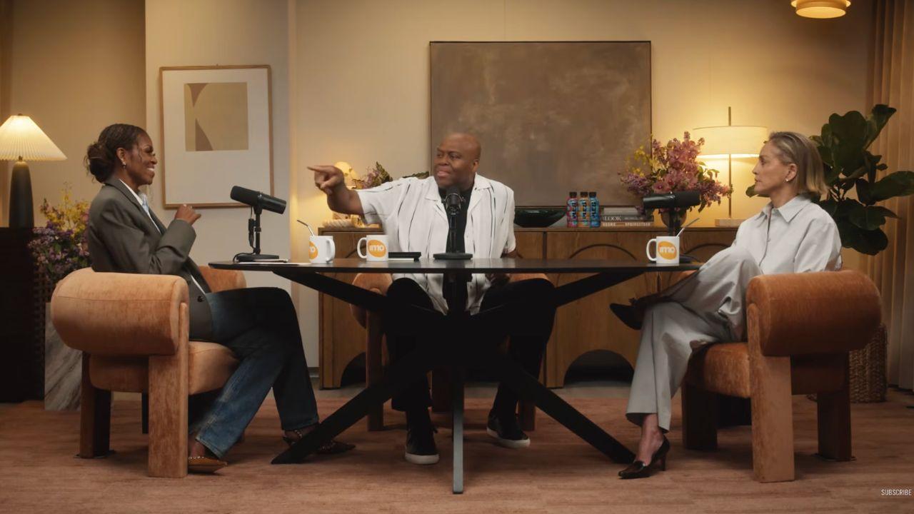 Photo of Michelle Obama, Craig Robinson, Sharon Stone