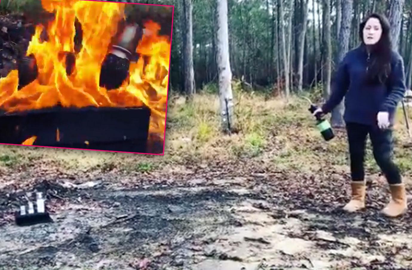 Jenelle evans gifts son wood burning kit illegally setting fire land