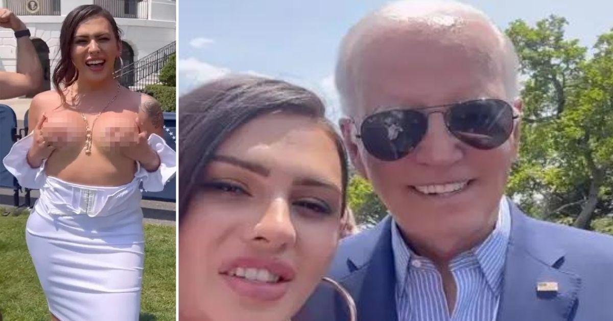 Trans Model Goes Topless at White House After Meeting President Biden