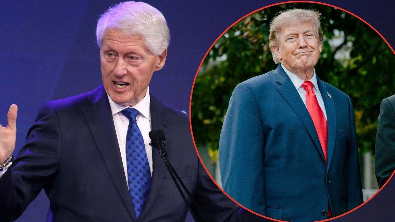 Split image of Bill Clinton and Donald Trump
