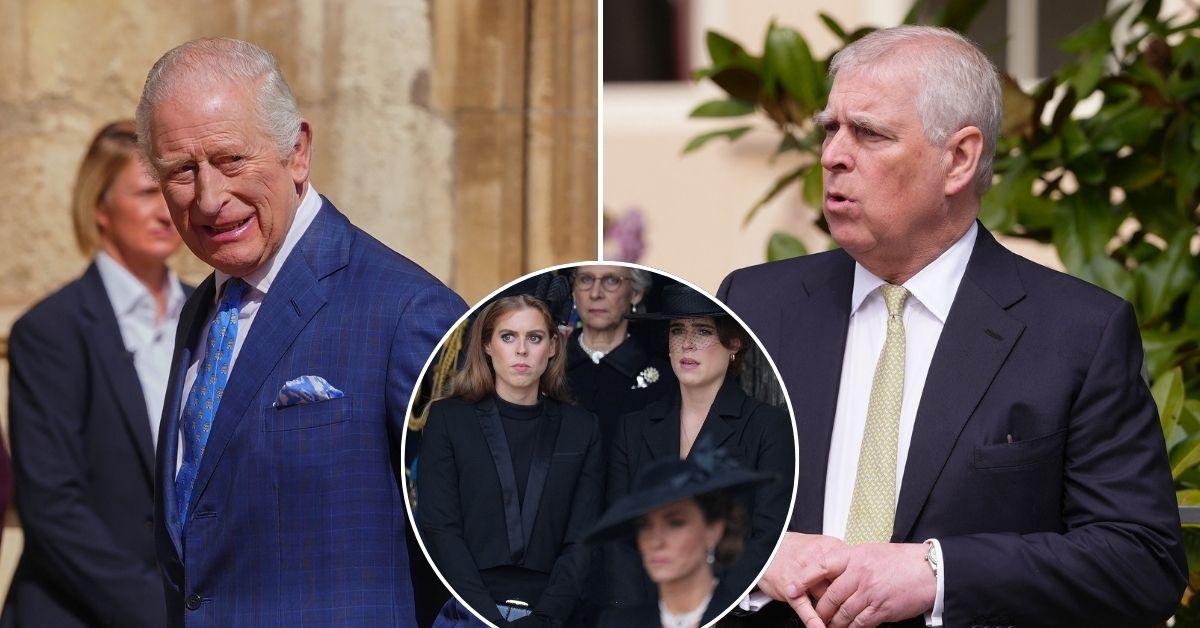 Photos of Prince Andrew, Princess Eugenie and Beatrice and King Charles