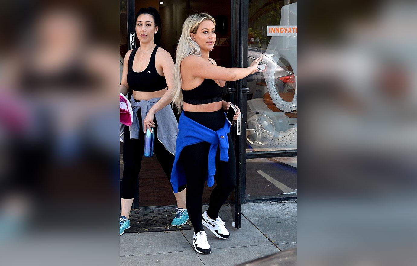 Aubrey O’Day Works Up Sweat At Gym