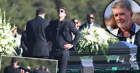Alan Thicke Memorial Robin Thicke Casket Crying