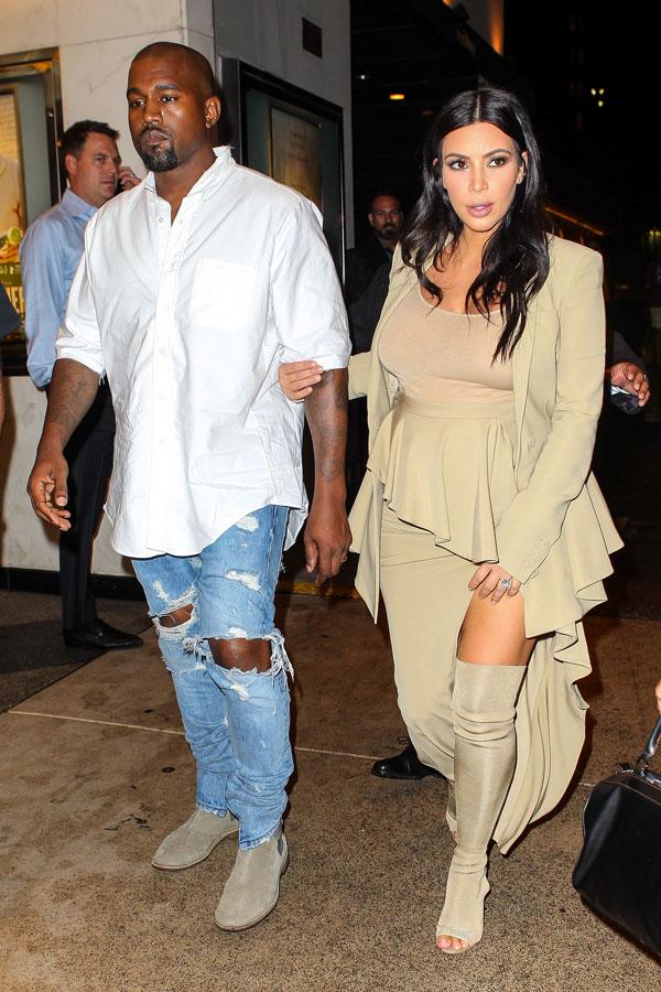 Kim Kardashian Pregnant Style Kanye West Boots New York Fashion Week