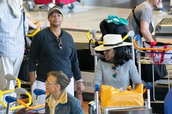 Queen Latifah At the Airport With Girlfriend