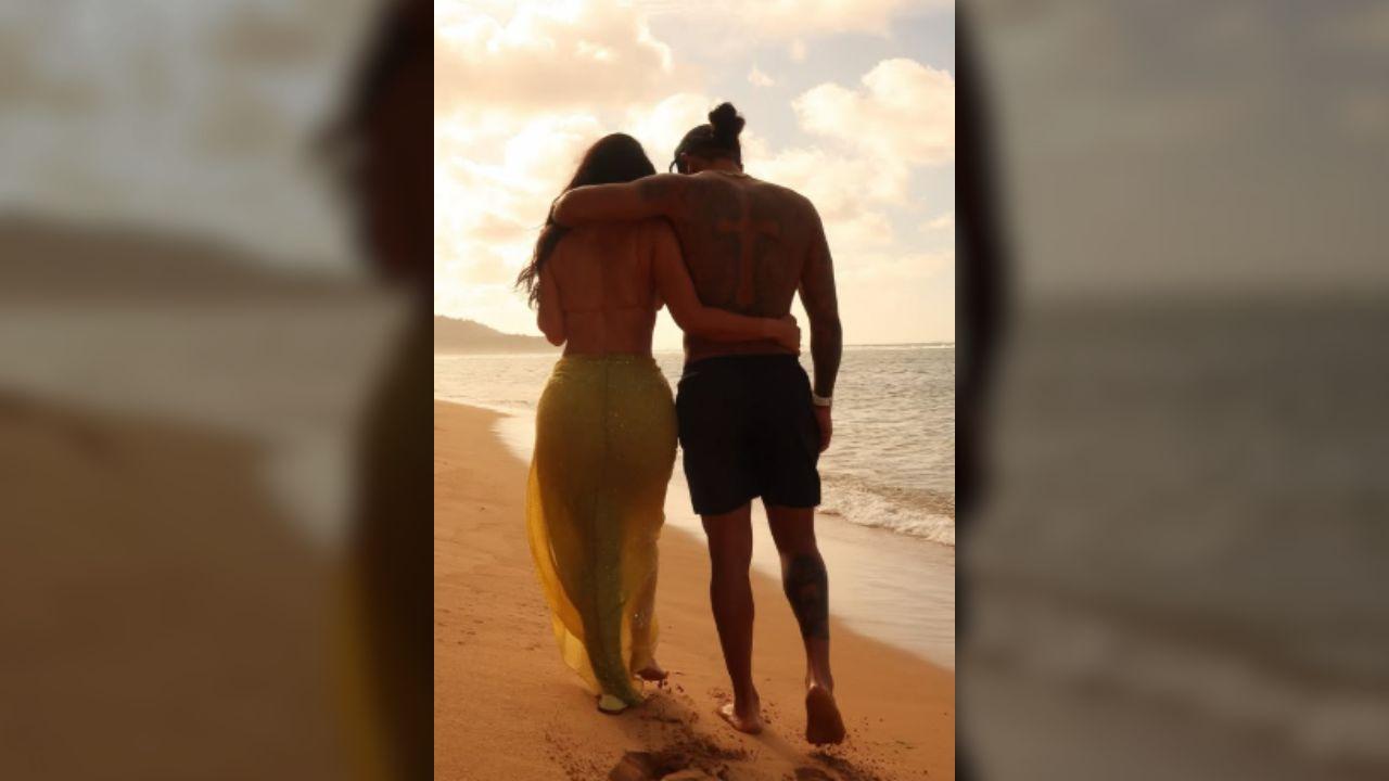 A photo of Kim Kardashian and Lewis Hamilton