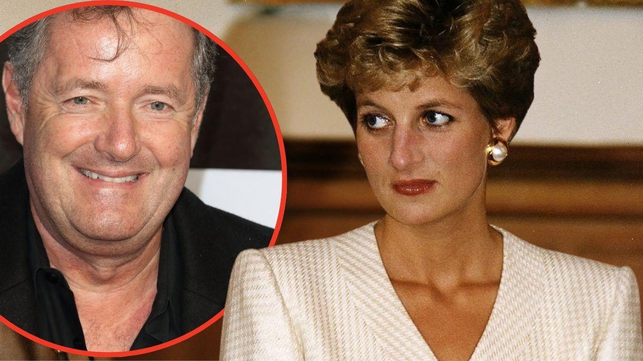 Split photos of Princess Diana and Piers Morgan