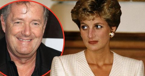 Split photos of Princess Diana and Piers Morgan