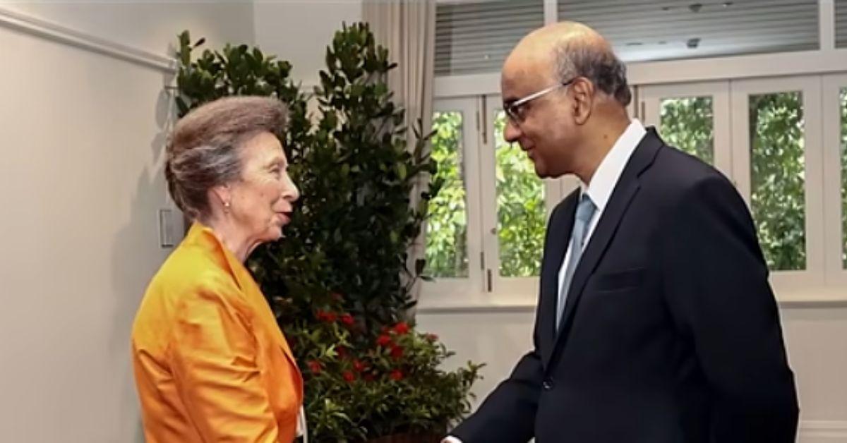 Photo of Princess Anne and Tharman Shanmugaratnam