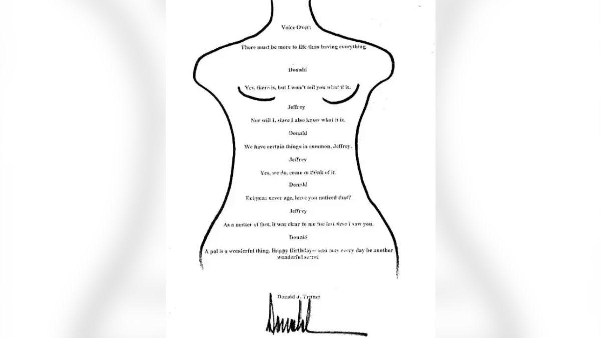 Photo of alleged birthday message to Jeffrey Epstein