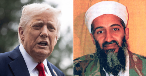 Split photo of Donald Trump, Osama Bin Laden