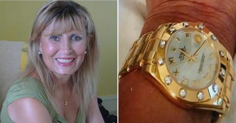 split photo of Jennifer Abbott and Rolex Watch