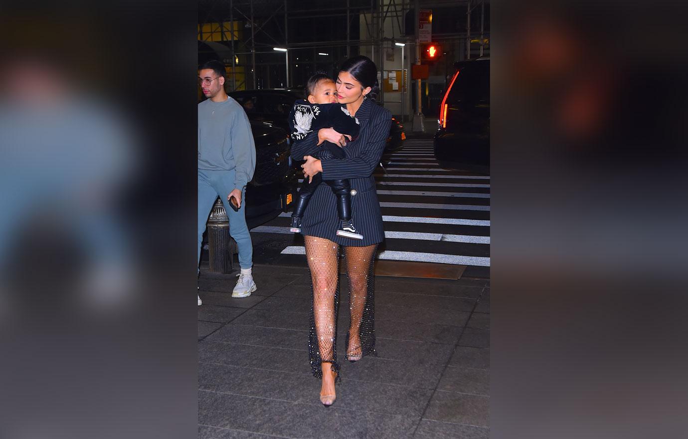 Kylie Jenner Carries Daughter Stormi To New York Dinner