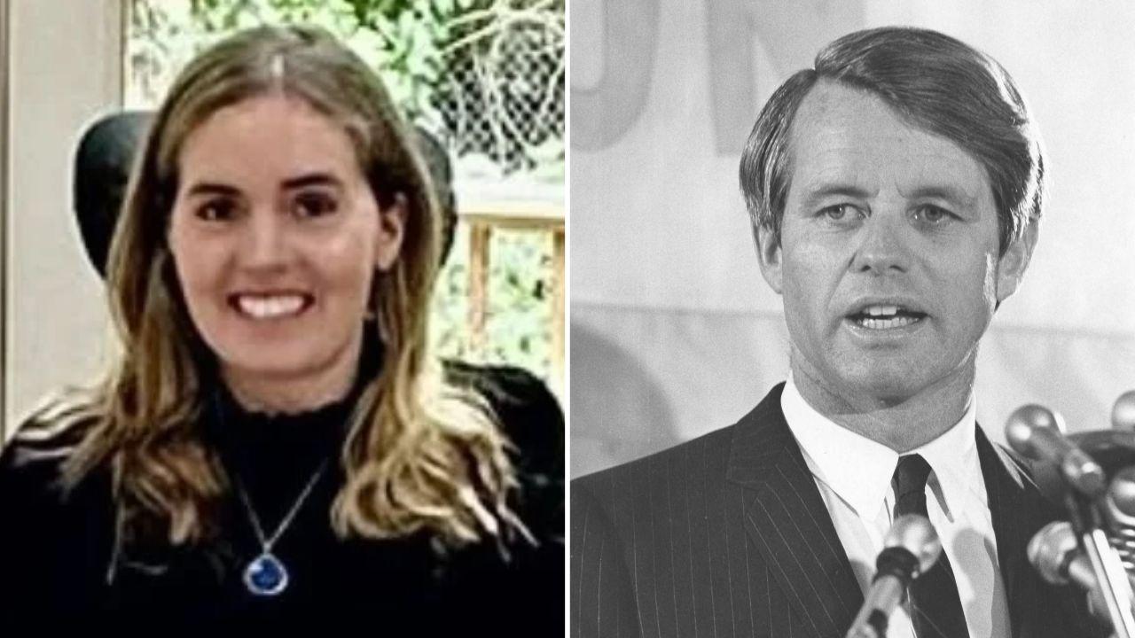 A photo of Kyle Kennedy alongside a photo of Robert F. Kennedy