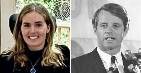 A photo of Kyle Kennedy alongside a photo of Robert F. Kennedy
