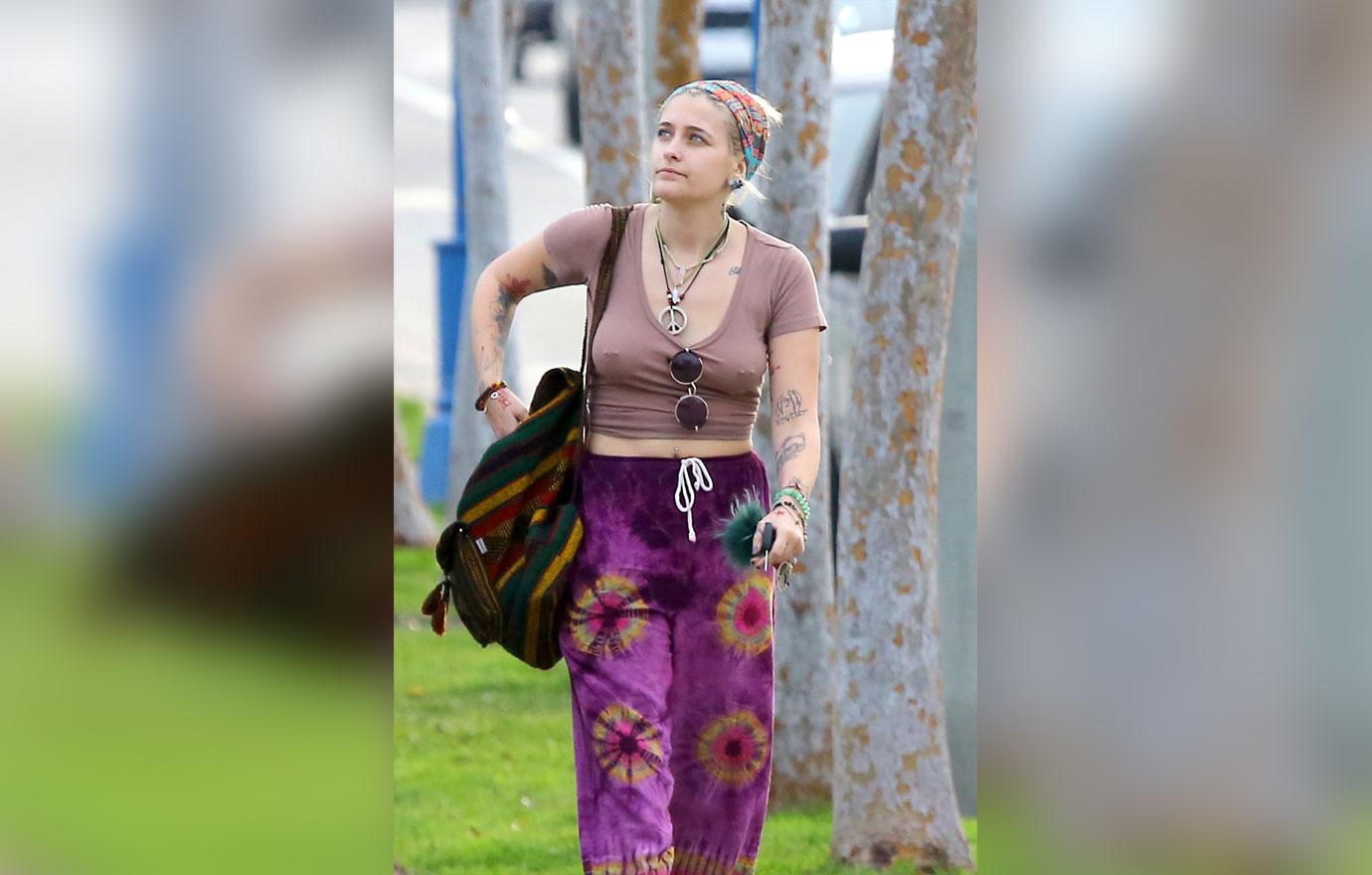 Paris Jackson Braless Nipple Rings