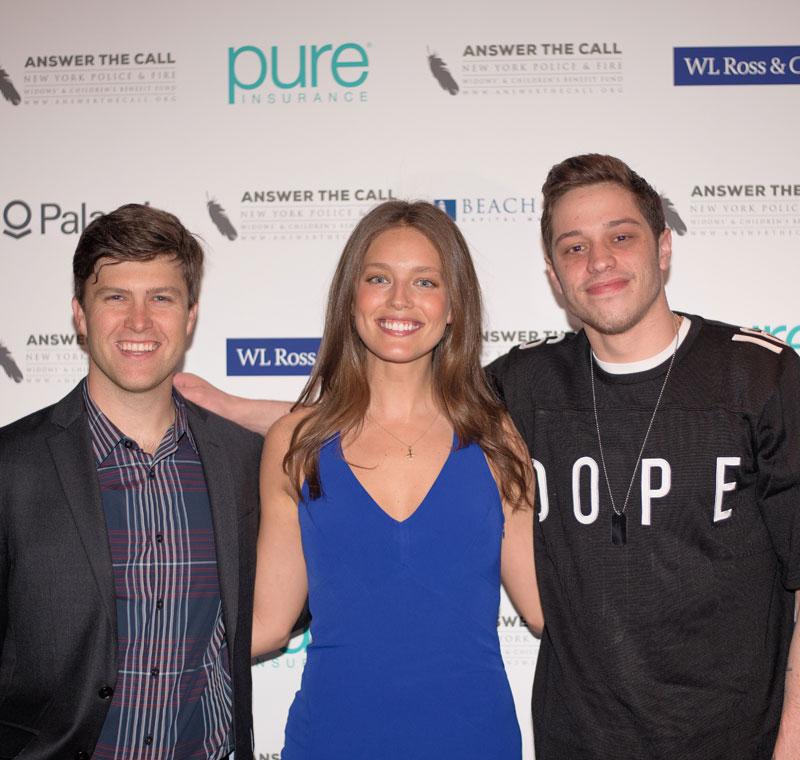 //Colin Jost Emily DiDonato and Pete Davidson