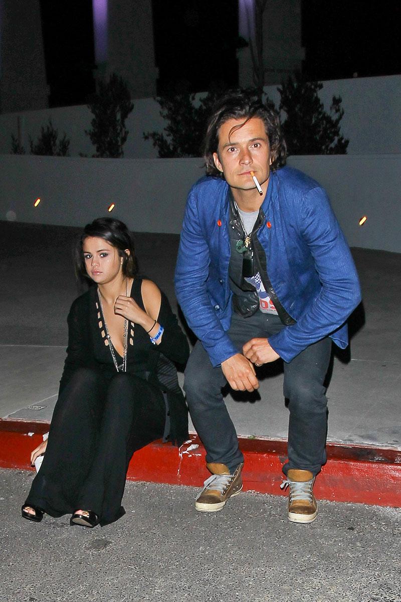 selena gomez orlando bloom kissing las vegas