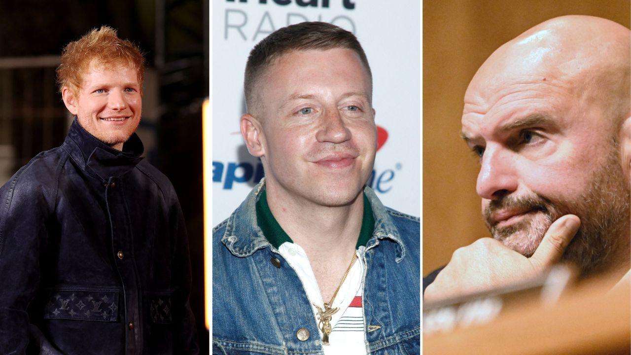 Photo of Ed Sheeran, Macklemore, John Fetterman