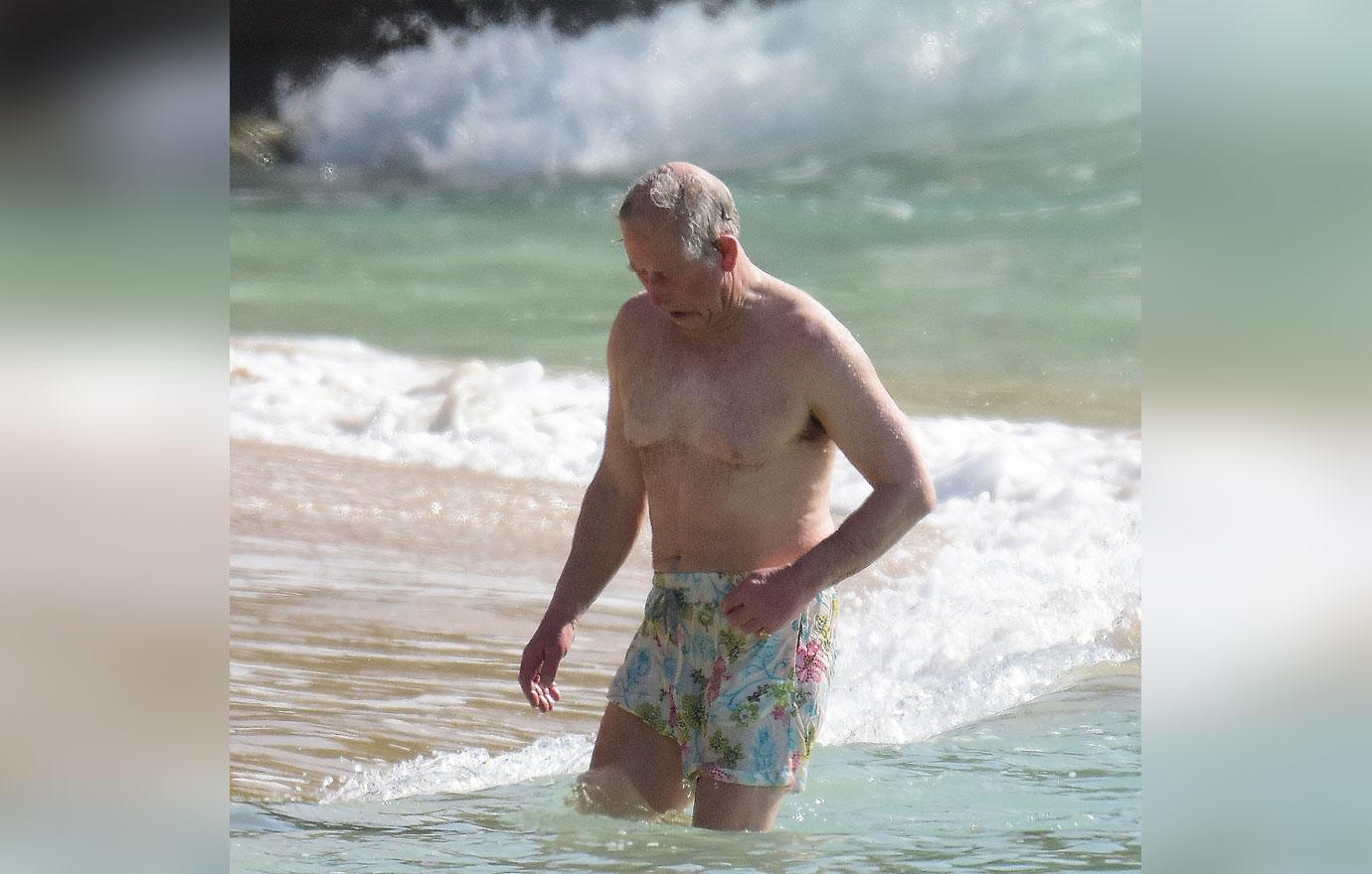 Prince Charles Blossoms On Beach In Floral Trunks!