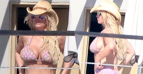 Jessica Simpson Butt Boobs Pink Bikini