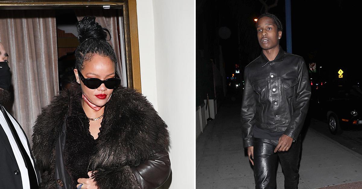 rihanna and asap rocky leaving drakes private party