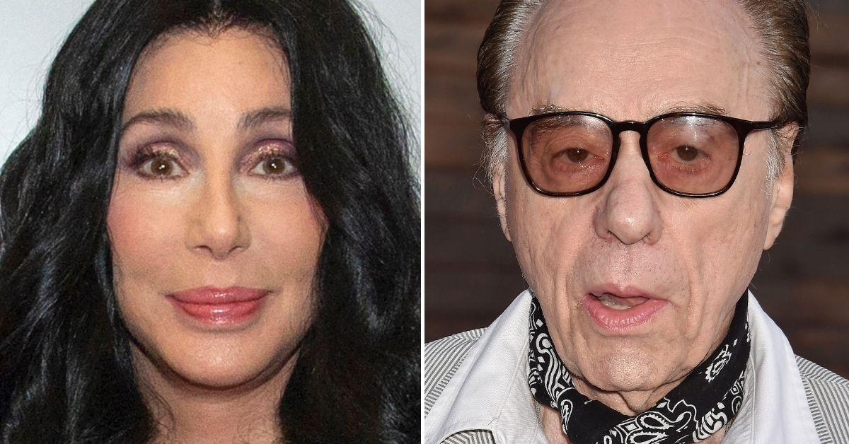 Split photo of Cher and Peter Bogdanovich.